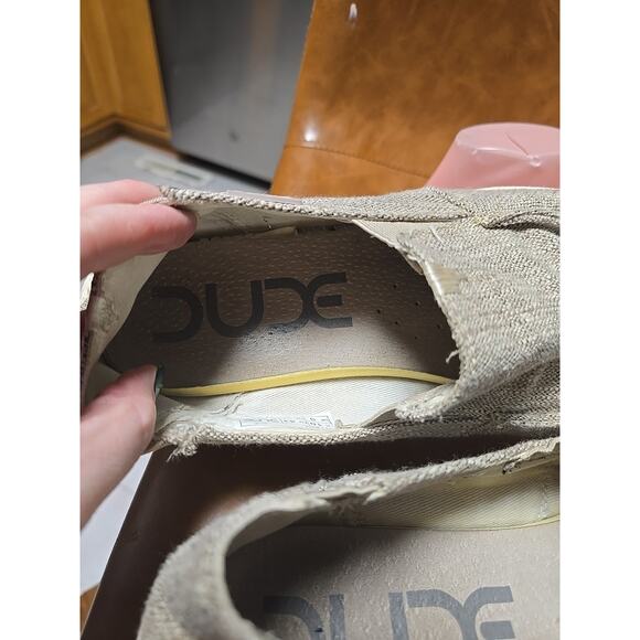 Hey Dude Chan B Woven Beige Canvas Loafer Slip On Casual Shoes Men's Size 10 - Picture 7 of 8